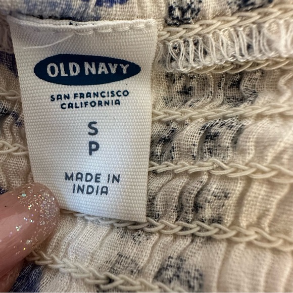 Old Navy Women’s Floral Blue White Short Sleeve Dress Size: Small Petite - Picture 7 of 7